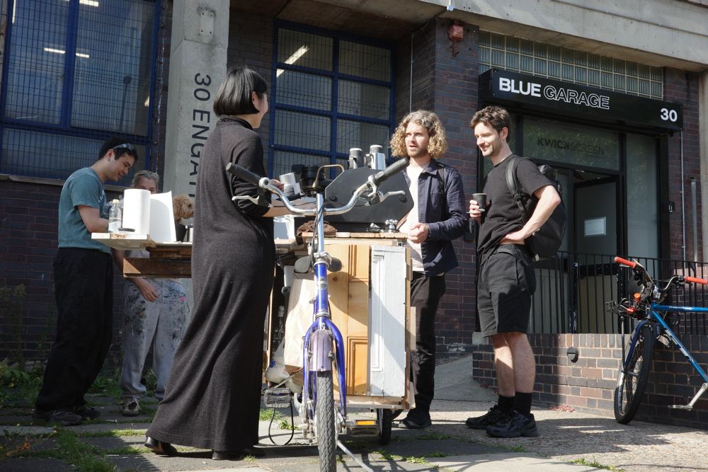 Conversation at ELLA outside Blue Garage, 30 Engate Street