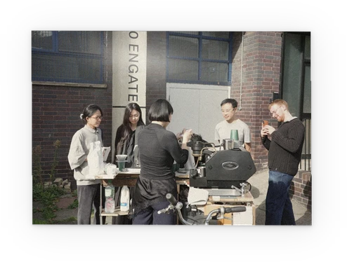 The group, afternoon sun