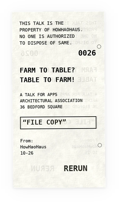 Talk script: Farm to Table? Table to Farm!