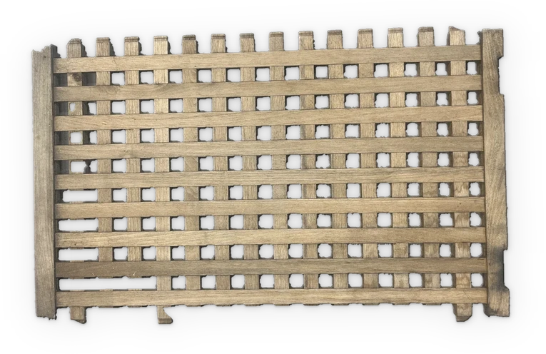 A square wooden trellis panel